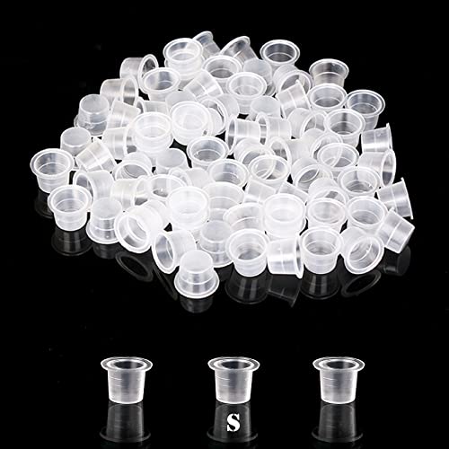 Tattoo Ink Caps Cups, Beoncall 500Pcs Tattoo Pigment Cups Caps Small Size Disposable Plastic Ink Holder for Tattoo Ink Tattoo Kit Tatttoo Supplies (Small-500pcs)