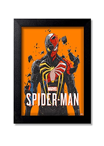 Blue Nexus _BNWPC231 Superhero Spiderman Wall Room Art Painting Poster with Frame (Multicolour, Medium)