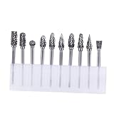VERDANVERSE 10 pièces Fraises Rotatives Carbure de Tungstène Double Coupe pour Meulage P...