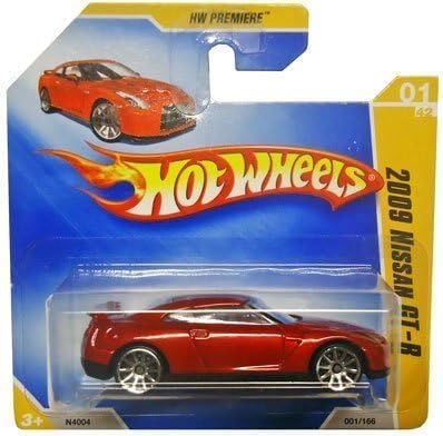 2009 NISSAN GT-R (Rojo) 2009 Hot Wheels #001166 HW Premiere #0142 Coche a escala 164 en TARJETA CORTA