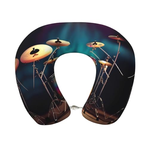 Almohada de viaje cervical de poliéster negra miniatura 1