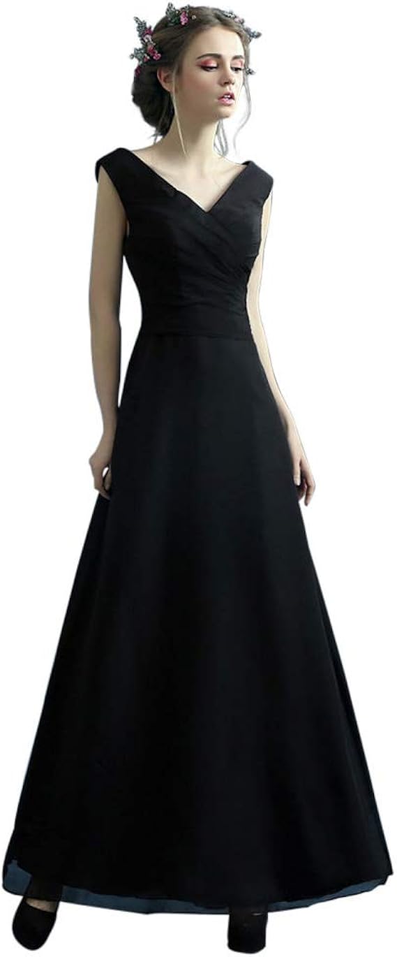 Amazon Co Jp シンプルカラードレス ブラックロングドレス 黒 服 ファッション小物 Amazon Co Jp シンプルカラードレス ブラックロングドレス 黒 服 ファッション小物