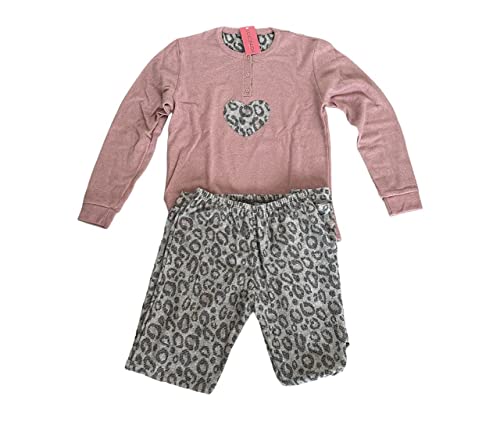  Coconuda Pigiama Donna Art CNP613  Pigiama Invernale Lungo 100% Caldo Cotone/Pigiama Serafino Homewear. Punto Milano (as6, Alpha, s, x_l, Regular, Regular, Cipria, XL)