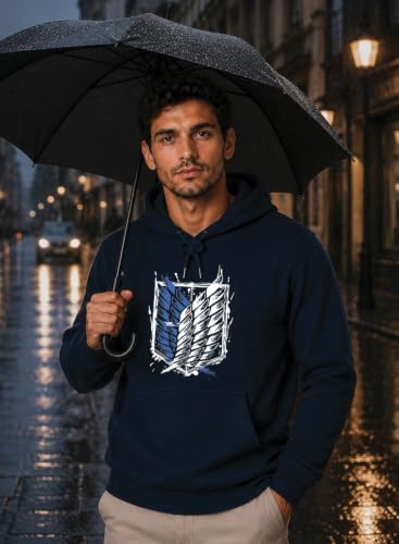 Image of ADRO Mens Abstract Graphic Hoodie | 320 GSM Cotton Poly Fleece | Regular Fit Contemporary Artistic Sweatshirt for Winter & Streetwear