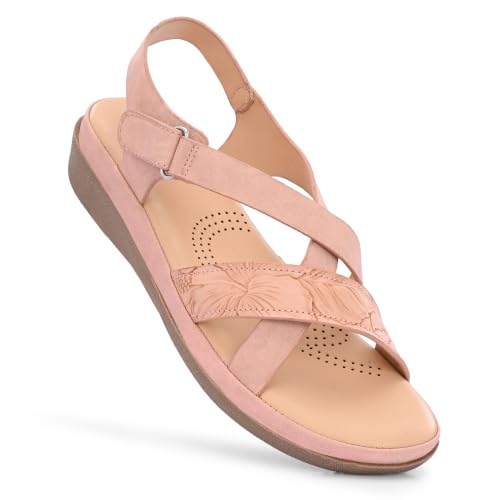 Image of Moshun Criss Cross Sandals for Women & Girls | Multi Strap & X Strap Flat Sandals, Bounce Back Technology Footbed with Adjustable Strap, Anti-Slip Sole | Lightweight Daily Wear Casual Slip-On Sandals