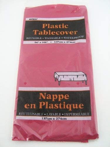 Burgundy Plastic Tablecloth, 108" x 54"