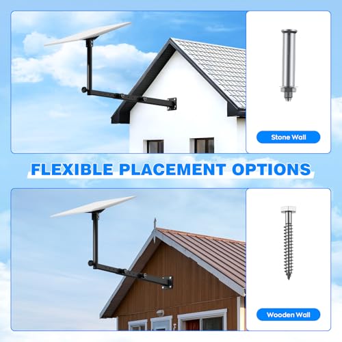 Image of Starlink Mount for Standard 4 /4X /Gen 3, Starlink Pole Mount, Extension-Type Heavy Duty Starlink Long Wall Mount with 0-30 Adjustable Starlink Gen 3 Pipe Adapter for Starlink Internet Kit Satellite