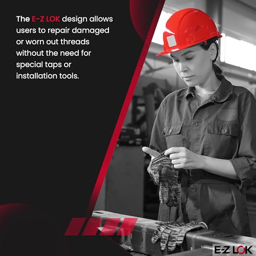 E-Z Lok 400-6 Gewindeeinsatz, Messing, Messergewinde, 3/8-16 Innengewinde, 1,6 cm Länge (10 Stück)