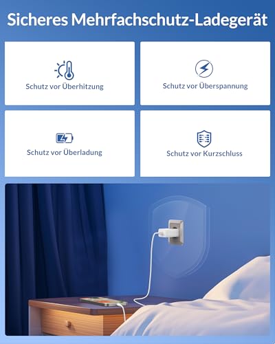 45W Ladegerät USB C Ladekabel für Google Pixel 10/9 Pro XL Fold, 9a/8/8a/7/6, Samsung Galaxy S25 S24 S23 Ultra, iPhone 17 16 15 Pro Max, Charger Schnellladekabel 2M + USBC Schnellladegerät Netzteil – Bild 6