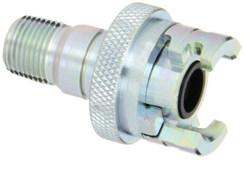 Dixon Valve PML8FS Plated Steel Dual Lock Air Fitting with Knurled Flanged Sleeve, Quick-Acting Coupler, 1/2