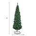 Goplus 6FT Pencil Christmas Tree, Artificial Slim Christmas Tree, 400 Branch Tips, Premium PVC Needles, with Sturdy Metal Stand, Unlit Xmas Tree for Home Office Shops Hotels