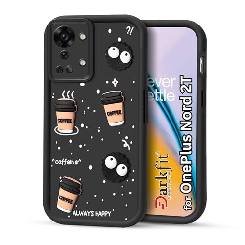 Image of Back Case Cover Compatible with OnePlus Nord 2T 5G | Cute Fun Cartoon Ball 3D Coffee Silicone Case | Body Protection | Camera Protection | Shock Proof | Color Black | Pack of 1