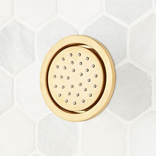 Signature Hardware 476938 4-3/4" Wide Round Flush-Mount Brass Body Spray with Rubber Spray Nozzles - Brushed Gold