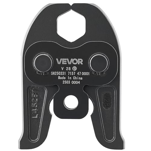 VEVOR Mordaza de Prensado V28 de 28 mm para Tubos de Acero Inoxidable Tipo V, de Acero Cementado de Alta Resistencia, Compatibles con Herramientas de Prensado Estándar, 148 x 110 x 39 mm, Negro