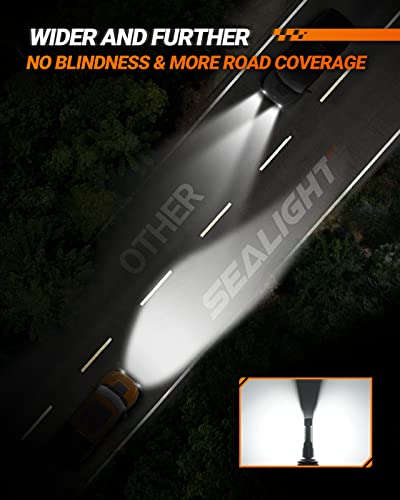 Image of SEALIGHT H7 Bulb, 80000LM 6500K Output Canbus Ready, For Powersports IP68 80000Hrs Lifespan, 1:1 Size Real Halogen, 3Mins Installation, 2 Pack