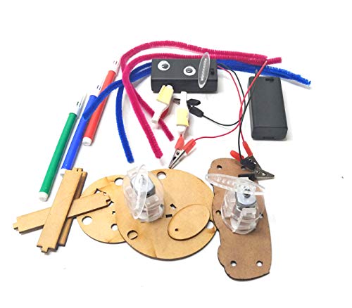 Image of Vibrating Robot Making Kit. Make Doodling Robot and Bristlebot. Two in One Robotic Kit. Make Two Type of Robots