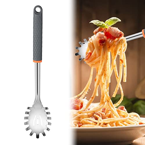 Spaghettilöffel, Spaghettilöffel aus Rostfreiem Edelstahl, Nudelgabeln aus Edelstahl, Edelstahl-Pasta-Löffel, Spaghettiheber, Spaghetti-Löffel,...