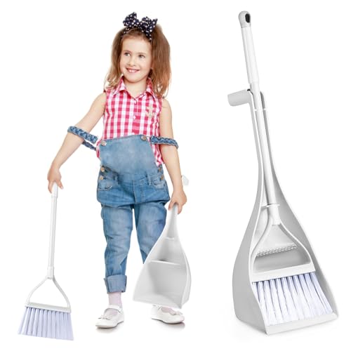 SOLUSTRE Boys and Girls Broom Dustpan Set 1 Set Small Broom Dustpan Portable Cleaning Brush Freestanding for Household