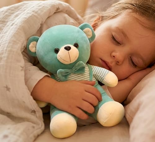 Image of Tickles Cute Teddy with Bow Tie & Cute Outfit Soft Stuffed Plush Toy for Kids Boys & Girls Birthday Gift (Color: Green Size: 25 cm)