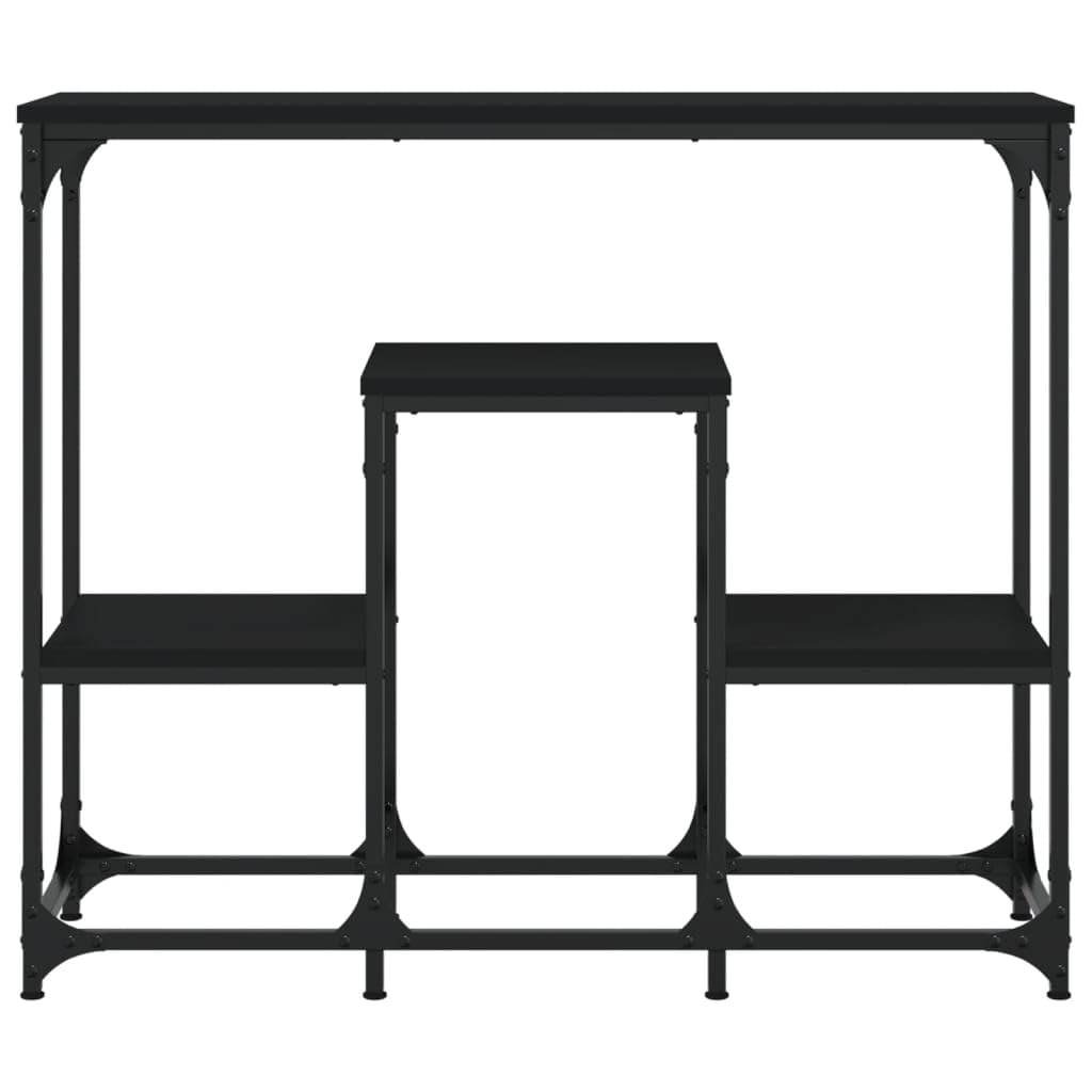 Rantry Holzwerkstoff Konsole Schwarz - Stauraum für Wohnzimmer, Standsicherheit mit Wandhalterung - 89,5 x 28 x 76 cm Model833383