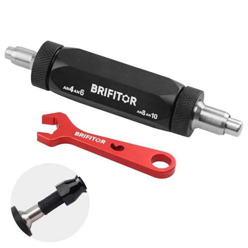 BRIFITOR 4AN 6AN 8AN 10AN PTFE Hose Assembly Tool 4-in-1 PTFE Fuel Line Reaming & Separate Tool for Braided Fuel Hose With 6AN Fitting Wrench