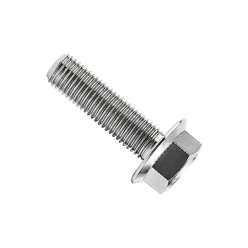 Image of Ti Screws M10 x 20 25 30 35 40 45 50 55 60 65 70 75 80 90 100mm 1.25 Pitch Titanium Flange Hex Bolt Pack of 4 (Silver, M10x35mm)