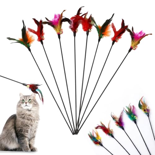 JUGUTA Aidiyapet Jouets Pour Chat Avec Plumes Et Baguette Pour