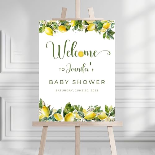 Sweet Little One Baby Shower Invitation Lemon Baby Shower Invite Gender Neutral Citrus Shower Bundle Sweet Lemon Baby Personalized Plastic Welcome Poster