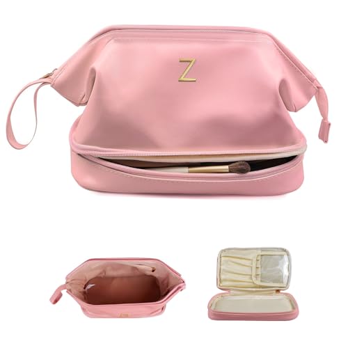 Gifts for 10 11 12 13 14 15 16 17 18 Year Old Girls, IMakeup Bags, Personalized Double Layer Cosmetic Bag with Makeup Brush Organizer, Gifts for Women Girlfriend Friends Female Mom Sister