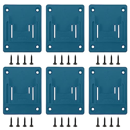 Ssiyiya 6pcs Tool Holder, Battery Holder Mount, Tool Storage, Wall Mount Holder/Hanger, Drill Tools Holder, Screwdriver Home Tool Holder Replacement Compatible For Makita 18V 14.4V(blue)