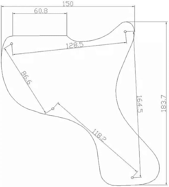 For Gibson Les Paul Junior 1958 Style Guitar Pickguard (1 Ply Black(2.3mm))