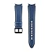 PINHEN Galaxy Watch 7/6/5/4 40mm 44mm Band,20mm Hybrid of Leather and Silicone Strap Compatible with Samsung Galaxy Watch 4 Classic 46mm 42mm Replacement Band for Women Men(Blue)
