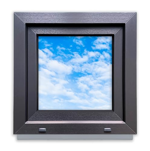 LORAC | Kunststofffenster Anthrazit-weiß 600x600mm, 60x60cm, kippbar, Standard-Fenster mit 2-fach Verglasung, energiesparend, Kellerfenster mit CE-Zertifikat, ideal für Wohnräume und Keller