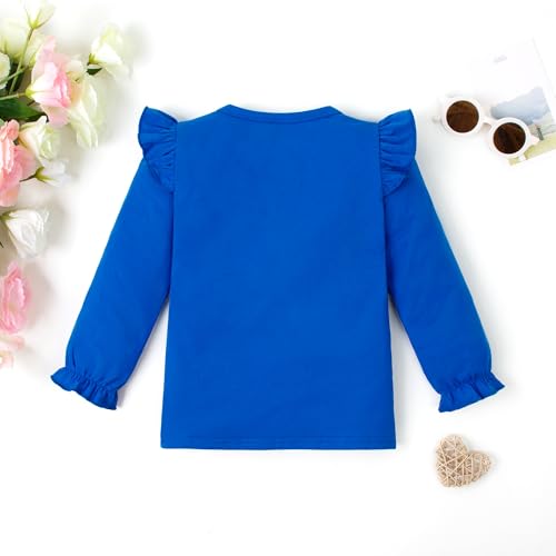 LYSMuch 1-7T Toddler Baby Girls Blouse Long Sleeve Ruffle Shirt Solid Top Clothes2