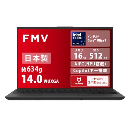 FMV xm m[gp\R { fmvzero Note U WU5-K3 (CopilotL[/AIPC/Win 11/14.0^/Core Ultra 7/16GB/SSD 512GB/OfficeȂ) AZ_WU5K3_Z1049