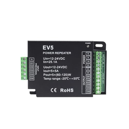 Adapté à l'amplificateur de bande LED RGB CCT 5 canaux 25a