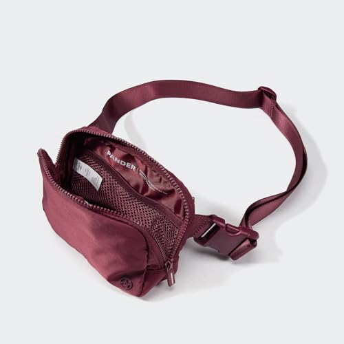 Image of Pander Two Way Zipper Fanny Pack Nylon Everywhere Belt Bag for Women, Water Repellent Waist Packs, Crossbody Bags with Adjustable Strap (Red Merlot).
