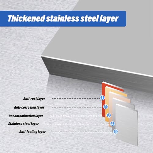 Mesa de trabajo de acero inoxidable, mesa de preparación de alimentos duradera para cocinas comerciales y restaurantes, ideal para uso en exteriores