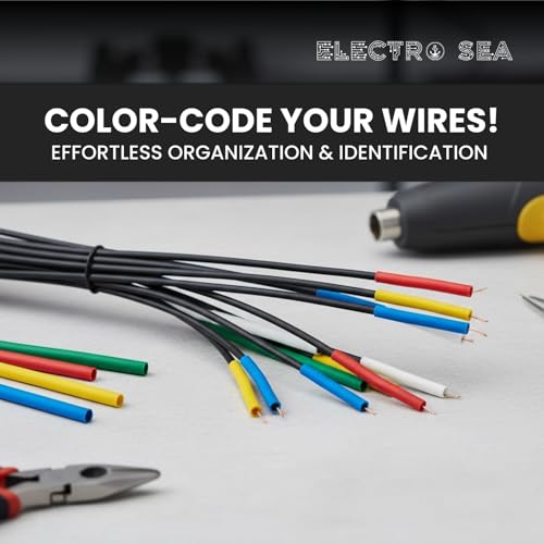Image of ElectroSea Large 20 Cm Each Heat Shrink Tube Set, 100 Pieces Multicolor Polyolefin Tubing Kit, 1-12mm Assorted Sizes for Wire Protection, Cable Repair, Metal Insulation