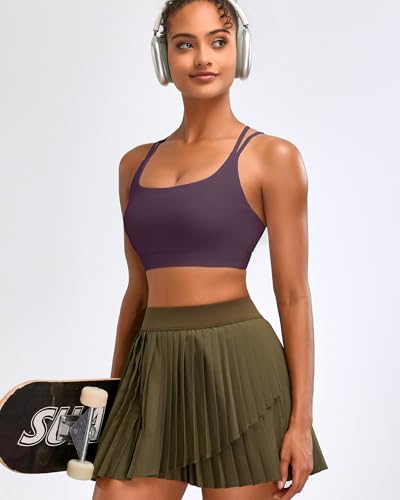Image of RUNNING GIRL Sports Bras for Women High Support,Criss-Cross Back Strappy Bra Moulded Cup High Impact Workout Crop Tops