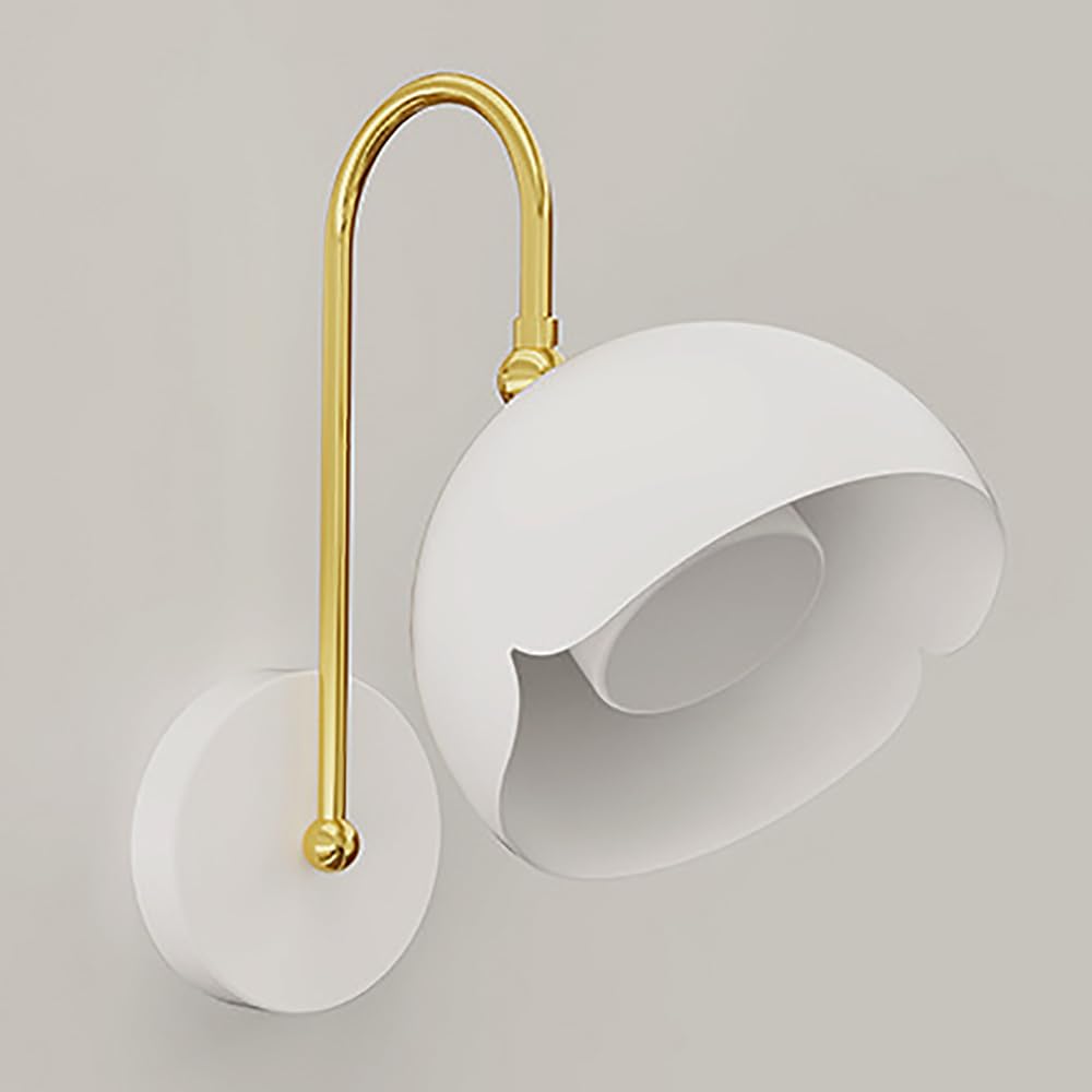 Jadssox Aplique de pared LED blanco de 7 W, lámpara de pared simple nórdica con pantalla de metal, accesorios de iluminación de pared para sala de estar, dormitorio, sala de estudio, pasillo (H:36 cm)