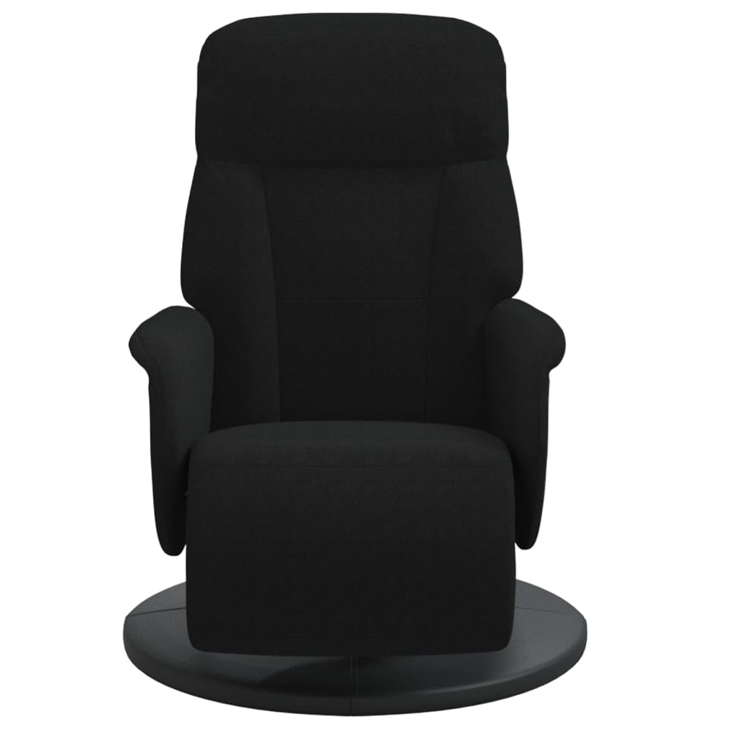 Relaxsessel mit Fußteil Schwarz Samt, verstellbar mit Liegefunktion, drehbar 360 Grad, ergonomisch gepolstert, mit Metall- und Holzrahmen, ideal für Wohnzimmer, Büro, Leseecke und Lounge