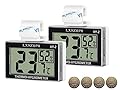 LXSZRPH Reptile Thermometer Hygrometer HD LCD Reptile Tank Digital Thermometer with Hook Temperature Humidity Meter Gauge for Reptile Tanks, Terrariums, Vivarium (2packs)