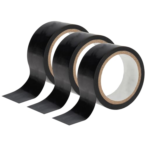 Huamirra Isolierband, Elektriker Klebeband PVC, 3 Stück Selbstklebendes Isolierband, Elektrisches Isolierbands, 30mm x 20m Isolierbands, Für Verdrahtungsarbeiten, Reparaturen und Abdichtung (Schwarz)
