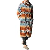 [アーケード] 着る毛布 メンズ ネイティブ柄 マイクロべロア素材 ルームウェア ガウン フリース カーディガン あったか おしゃれ 秋冬 寝具 ルームウェア LL(XL) ベージュ