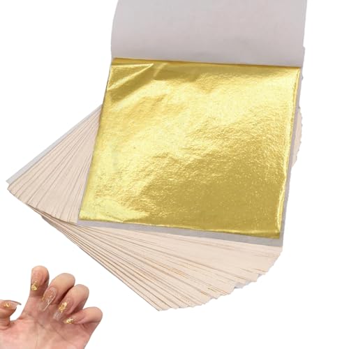 200 Gold Leaf Sheets for Crafts & DIY Projects Artistic Decoration (Gold)
