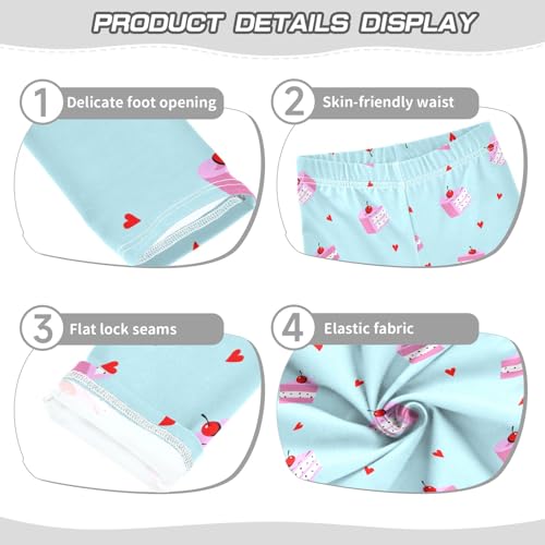 Cute Pink Cake Girls Leggings Soft Comfortable Athletic Leggings Dancing Pants for 4-10 Years3