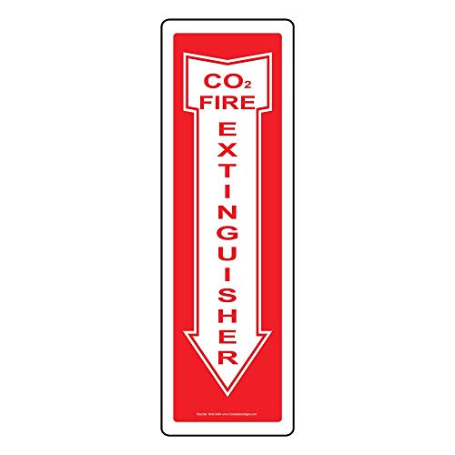 Co2 Fire Extinguisher Sign, 14x4 inch Plastic for Fire Safety/Equipment by ComplianceSigns