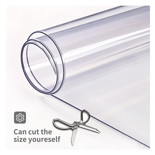 Table Protector 2mm Clear PVC Wipeable Clean Table Cloth Cover Odorless Waterproof Tablecloth for Home Kitchen 31.4 * 47.2 Inch (Transparent,80 * 120cm) - Image 4