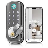 Keyless Entry Smart Door Lock - TEEHO TE217 Fingerprint WiFi Keypad Deadbolt for Front Door, Built-in Wi-Fi Smart Deadbolt, APP Remote Control, BHMA Grade B, IP65 Weatherproof